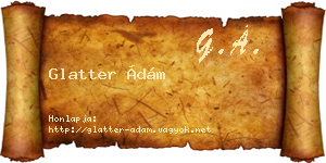 Glatter Ádám névjegykártya